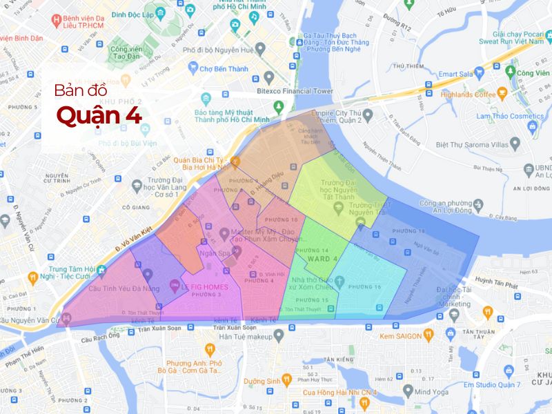 Bản đồ hành chính Quận 4, TP.HCM: Cập nhật chi tiết 2024