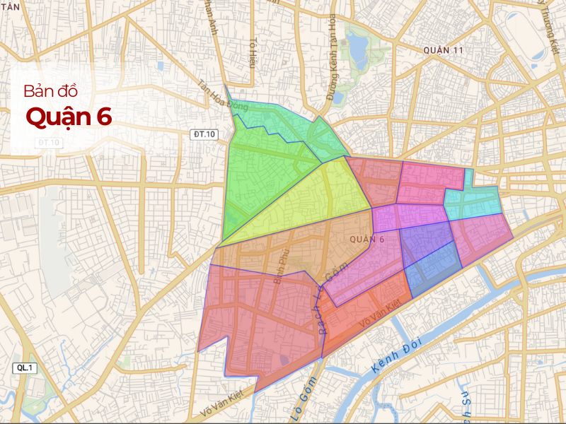 Bản đồ Quận 6, TP.HCM: Vị trí, Phân khu, Tiện ích Cập nhật 2024